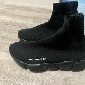 Balenciaga Black Knit High-Top Sneakers